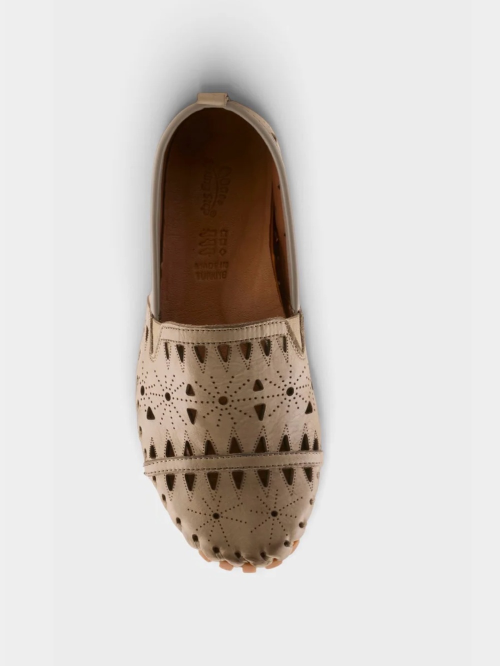 Spring Step Women's Perforated Slip-On Moccasins in Beige